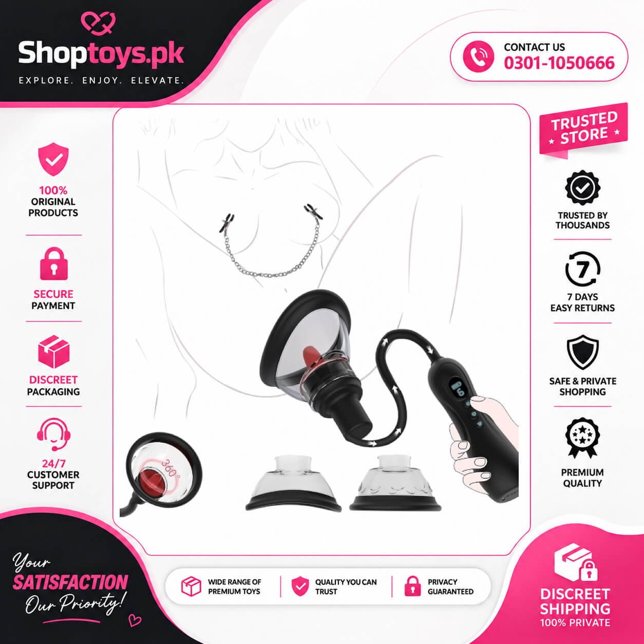 Electric Pussy Pump Nipple Suck Toy In Pakistan