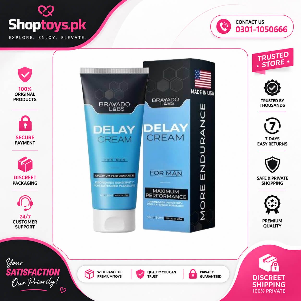 Bravado Labs Premium Delay Cream Price in Pakistan