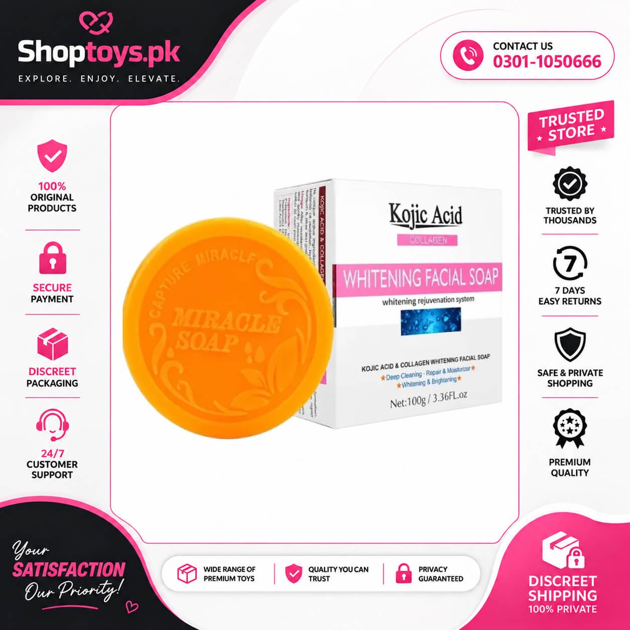 Kojic Acid Whitening Facial Soap In Pakistan