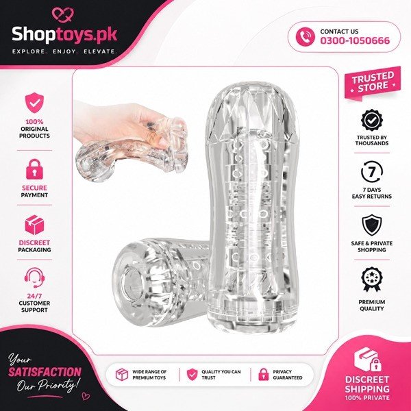 Portable Transparent Pocket Pussy Stroker