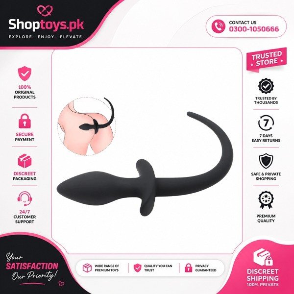 Master Series Woof XL Silicone Puppy Tail Butt Plug