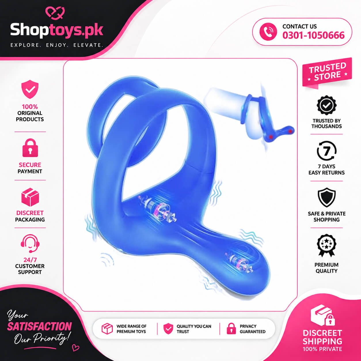 Movgani Vibrating Cock Parallel Ring | Remote Control In Pakistan