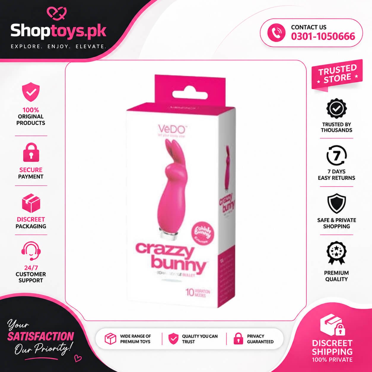 VeDO Crazzy Bunny Vibrator Bullet In Pakistan