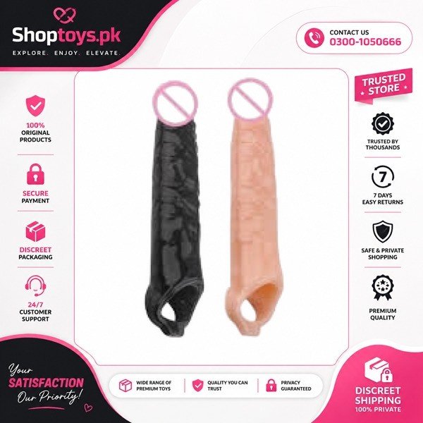 Black Color Dotted Pines Sleeve Condom In Pakistan