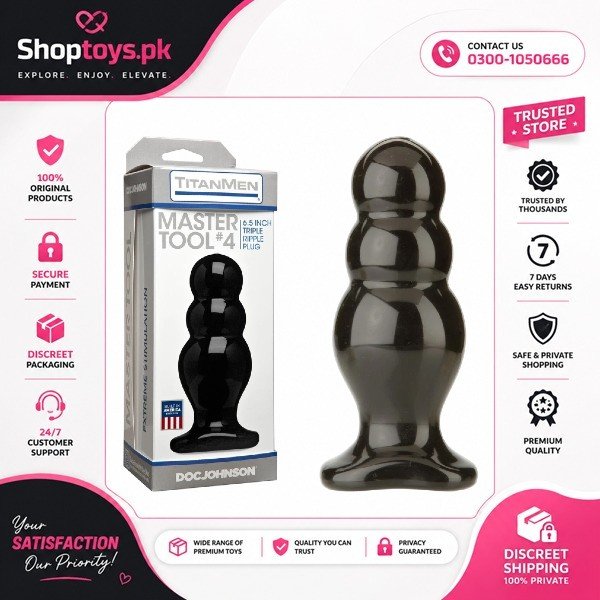 Doc Johnson Titanmen Master Tool Triple Ripple Plug