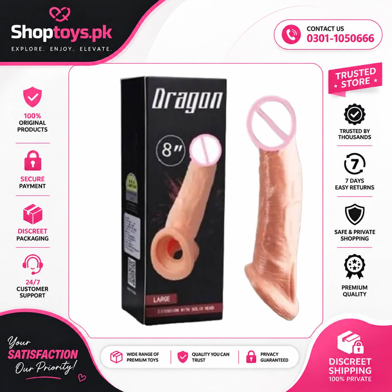 6 Inch Silicon Dragon Condom In Pakistan