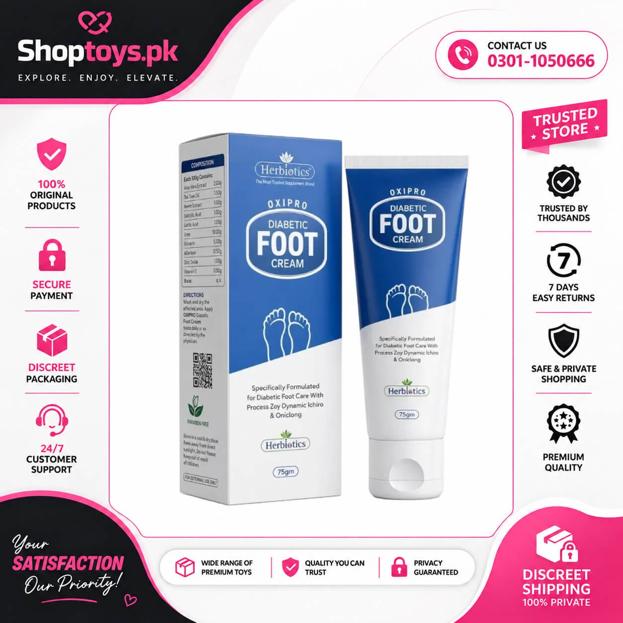 Herbiotics Oxipro Diabetic Foot Cream In Pakistan