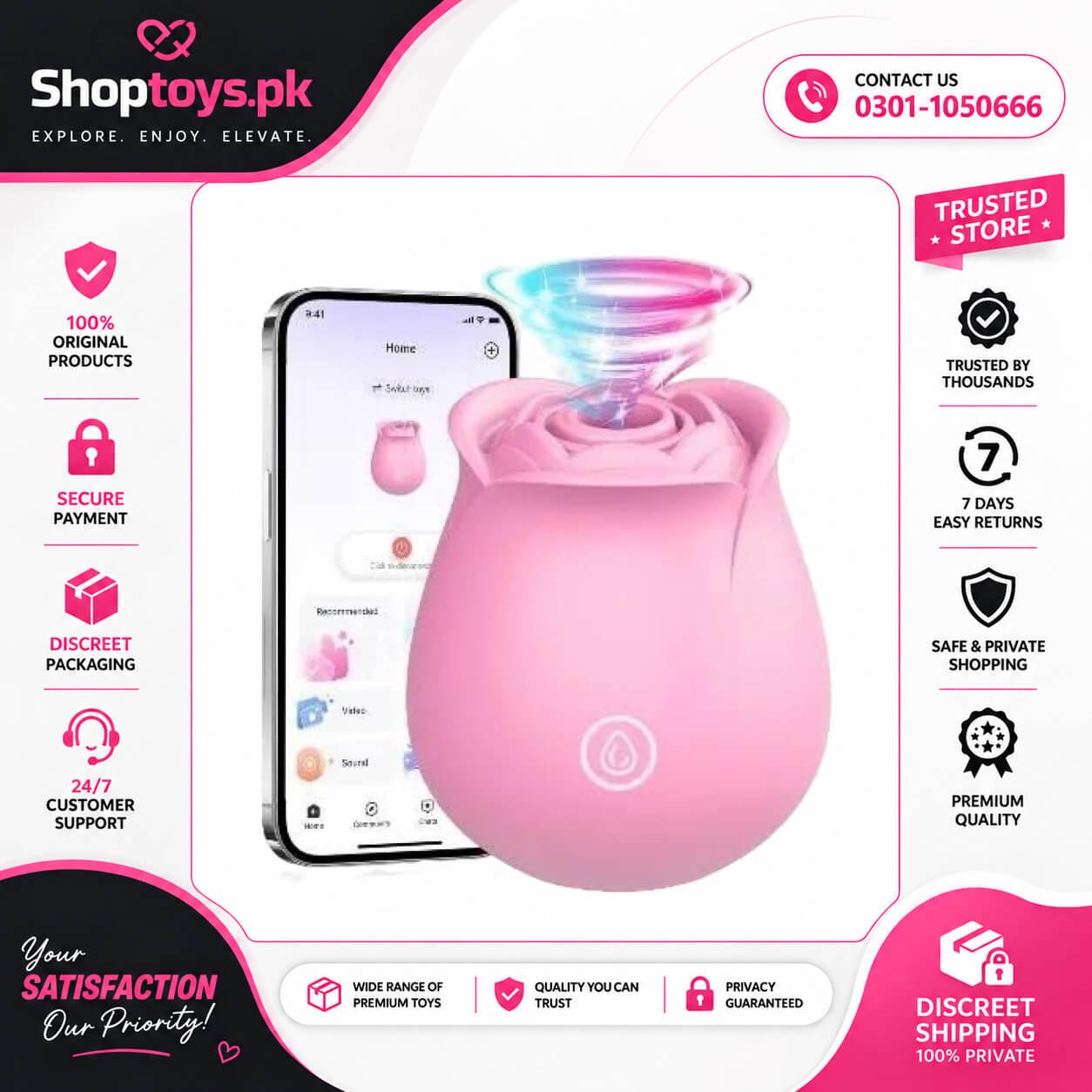 Rose Sex Toy Vibrator for Women APP Control Rose Sex Toys in Pakistan