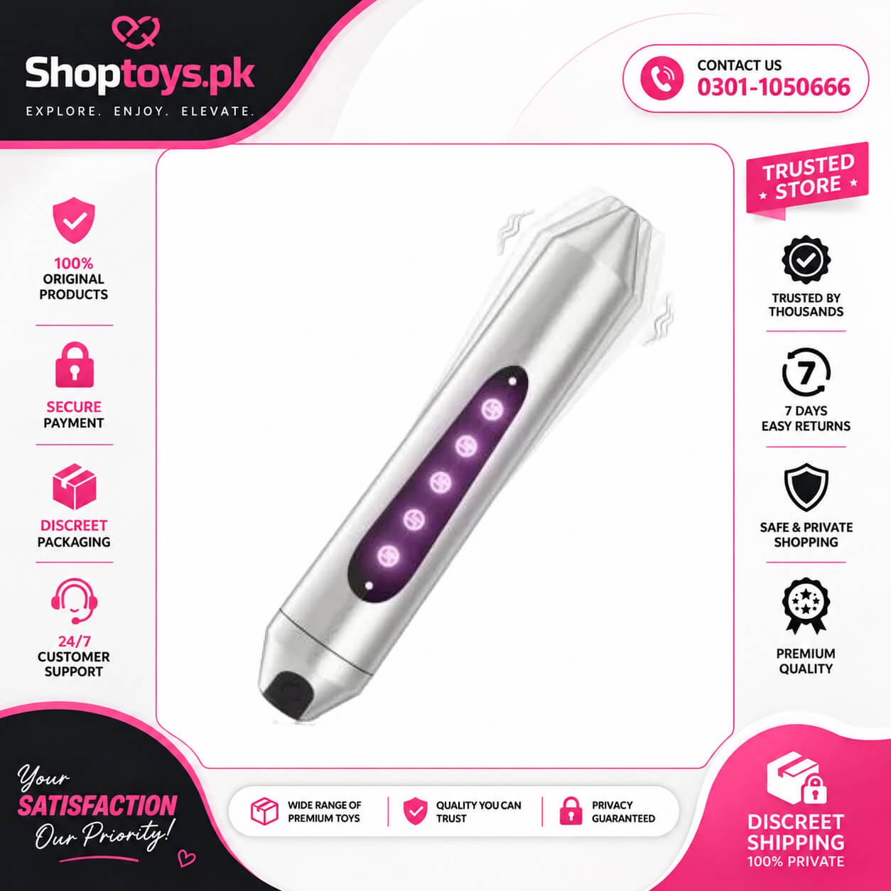 Mini Bullet Vibrator for Women with Color In Pakistan