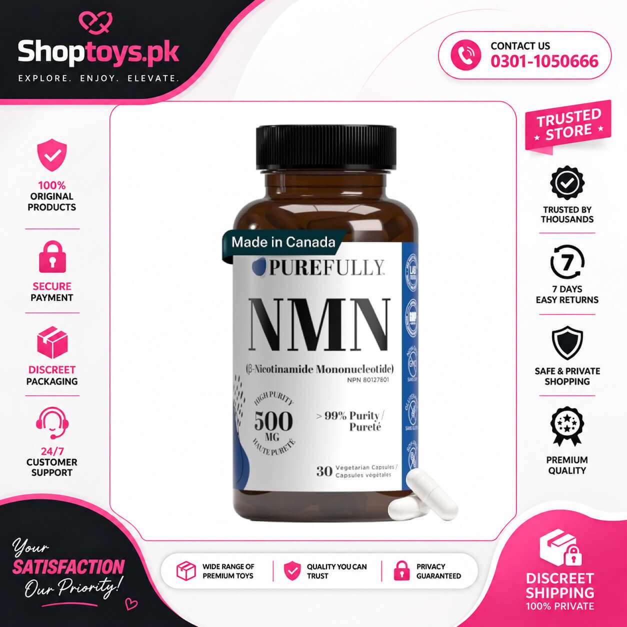 PUREFULLY Premium NMN 500mg In Pakistan