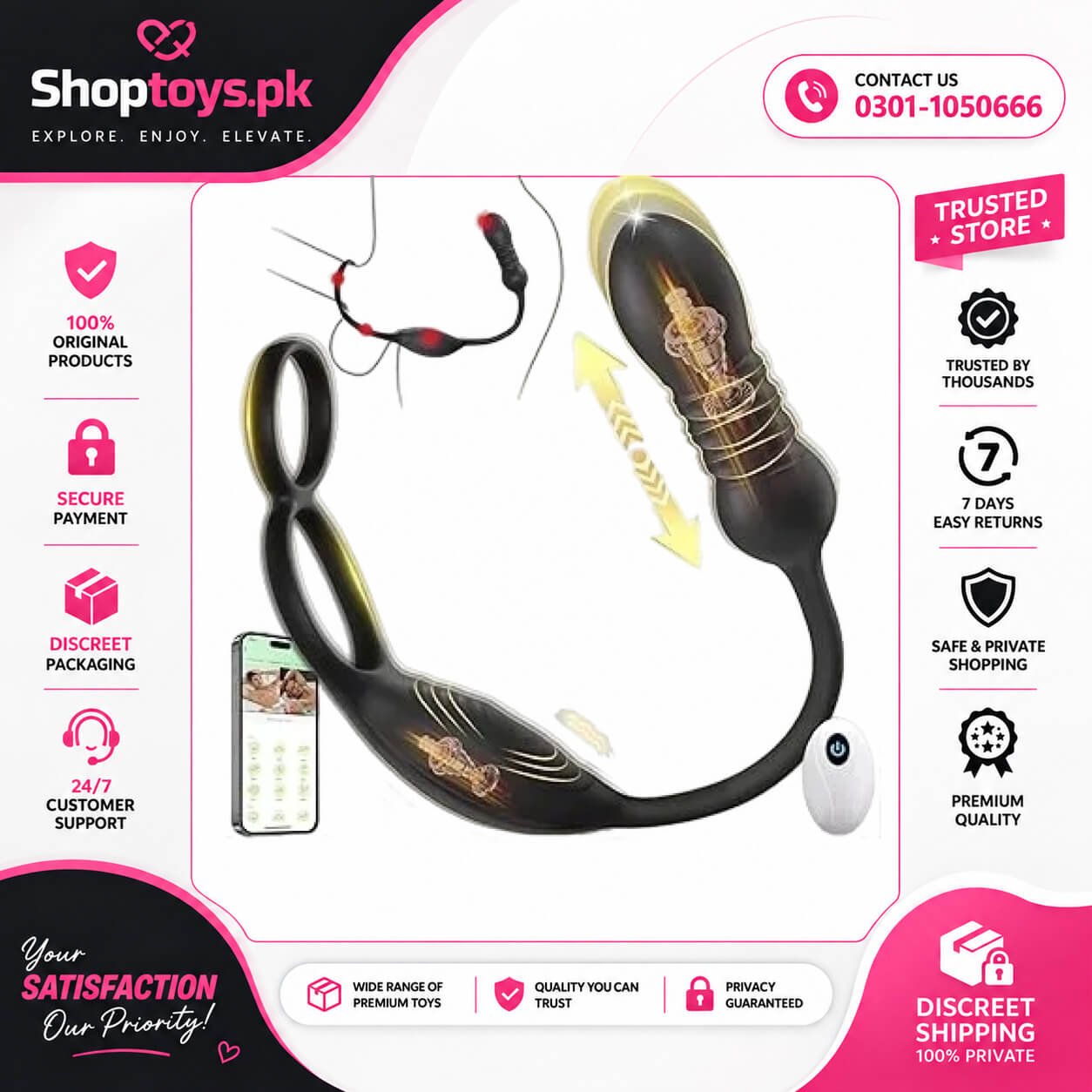 Thrusting Prostate Massager Anal Sex Toy with In Pakistan
