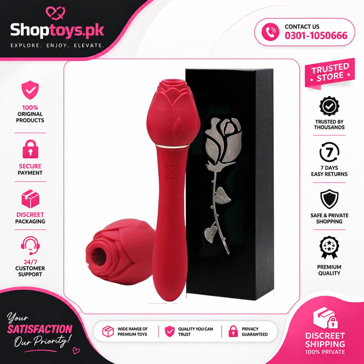 Rose Sex Toy Vibrator Wand In Pakistan