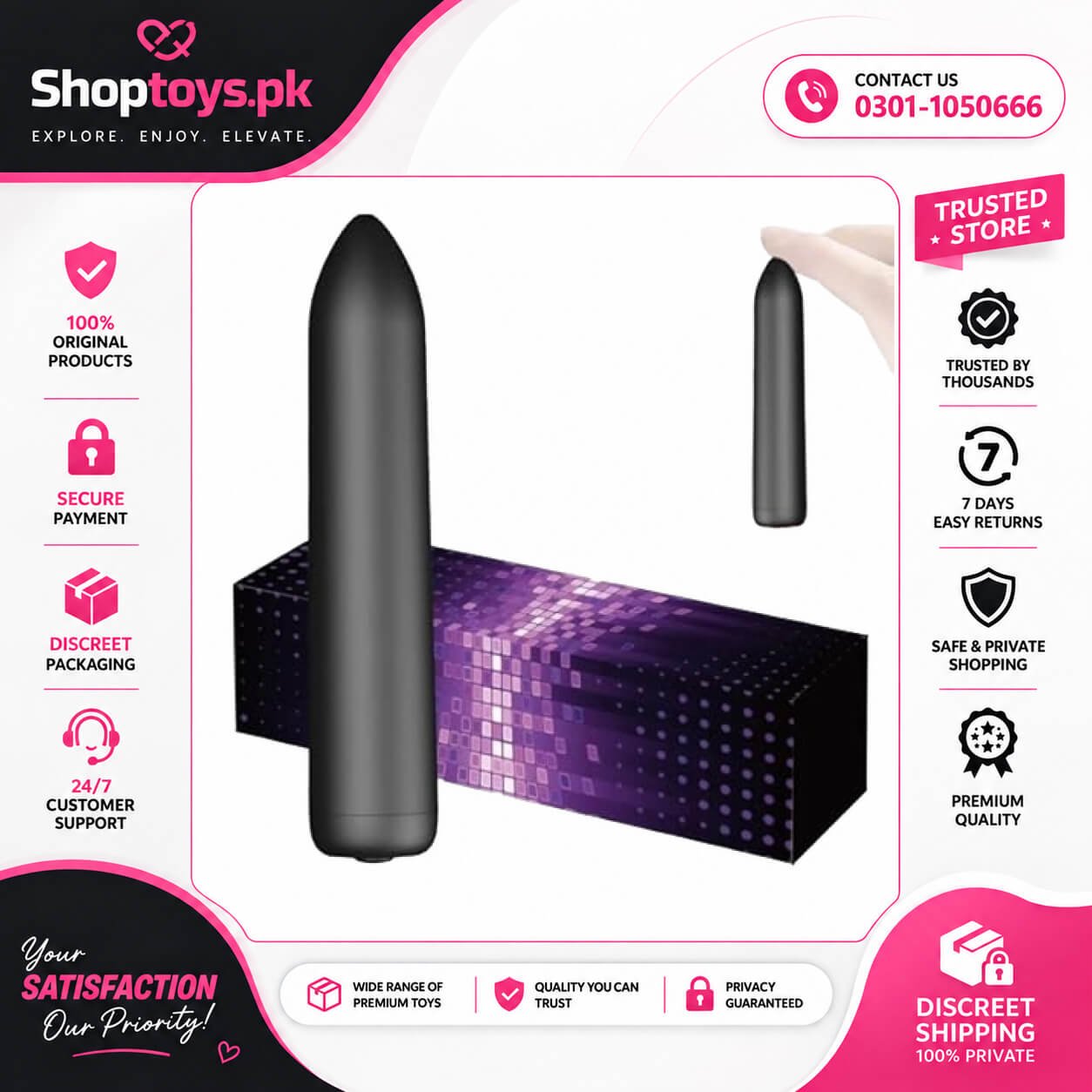 Mini Handheld Electric Massager 10 Modes, Waterproof In Pakistan