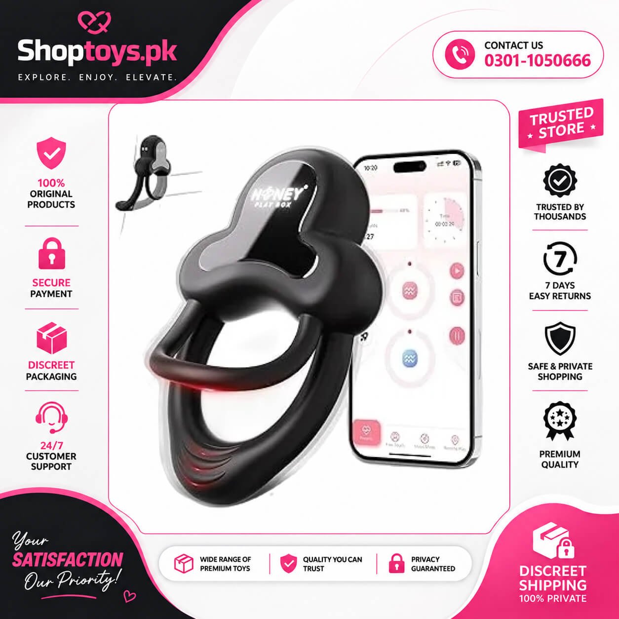 HoneyPlayBox ANELLO Vibrating Cock Ring In Pakistan