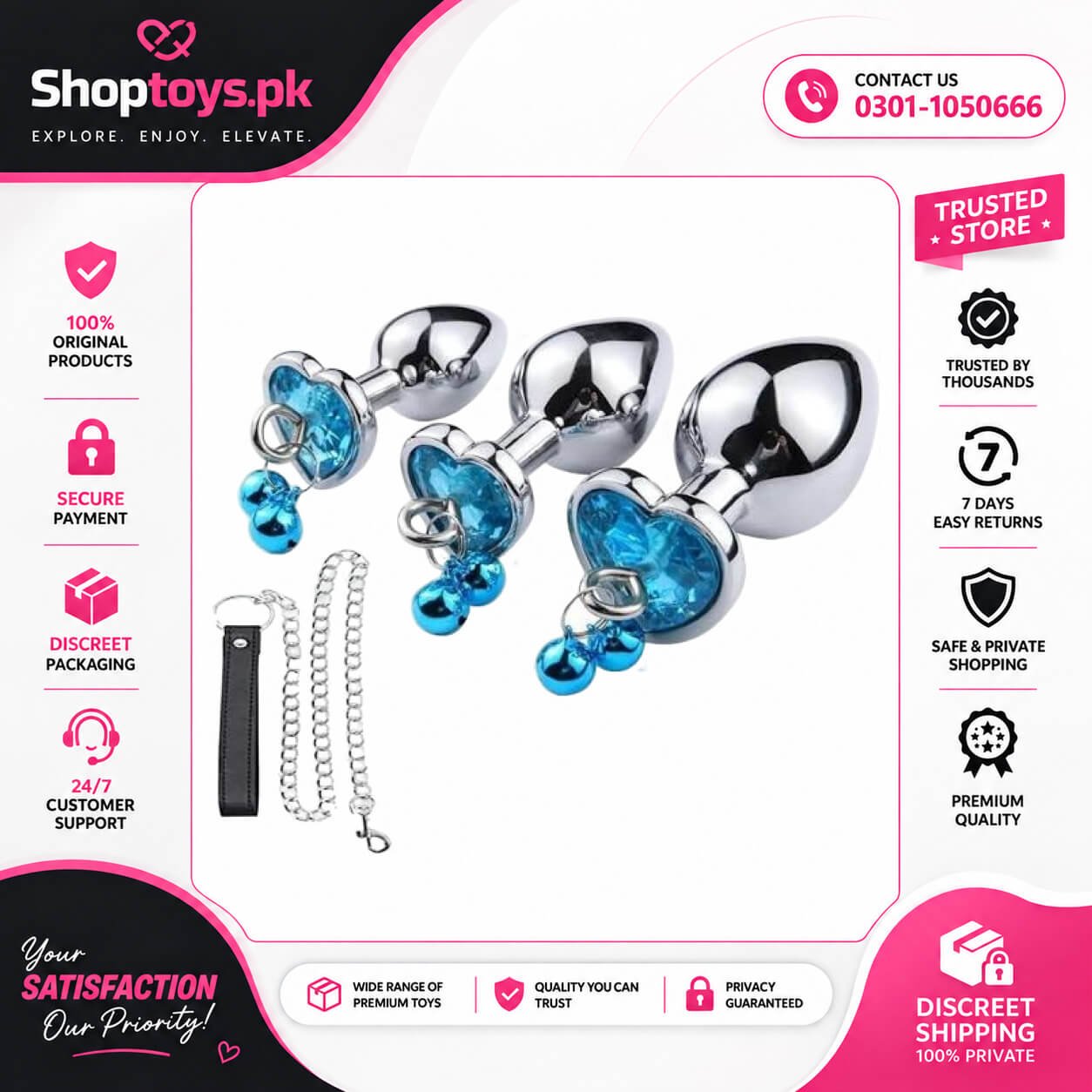 Metal Anal Butt Plug Crystal Sex Toys In Pakistan
