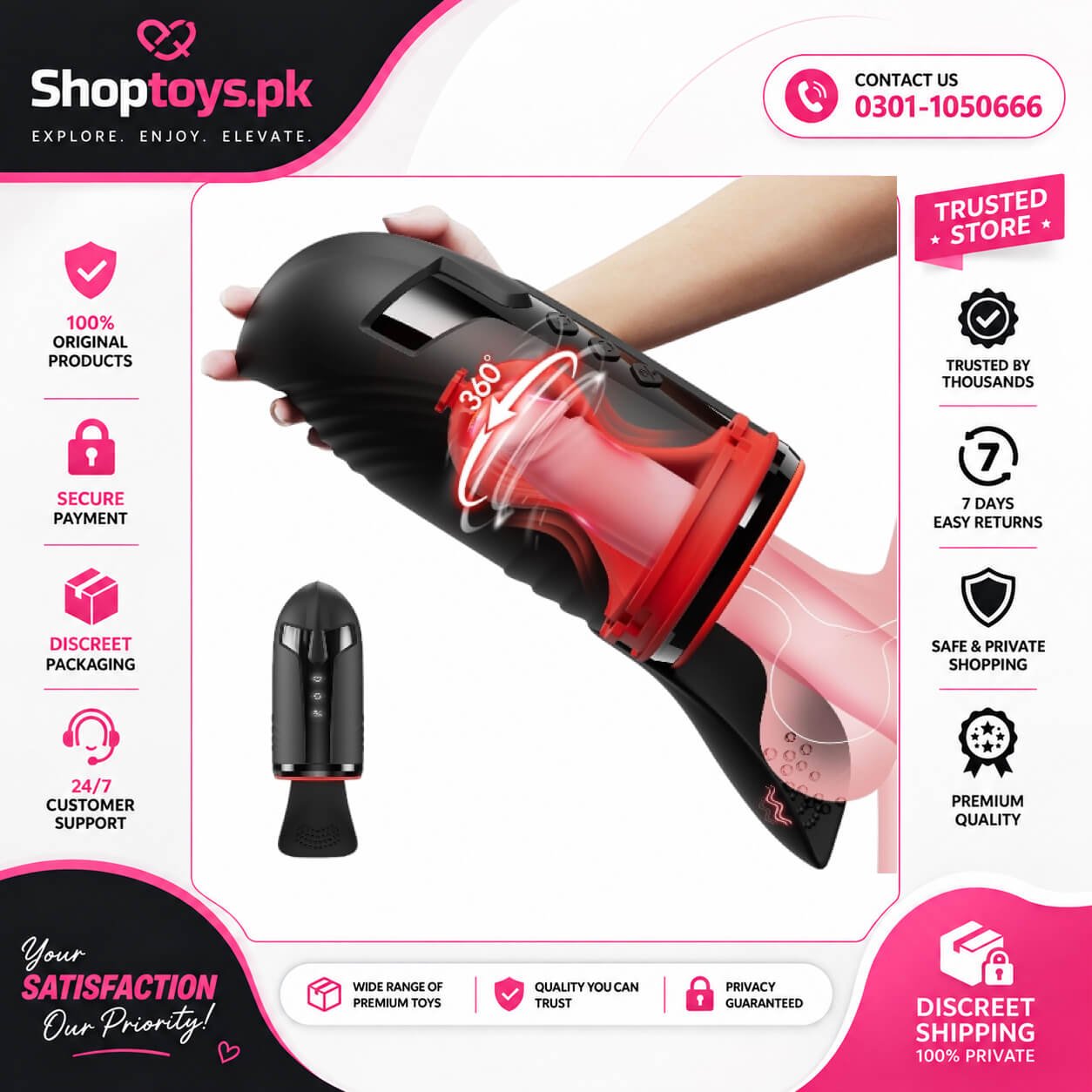 Male Masturbator Penis Pump with Testicle Vibrator In Pakistan