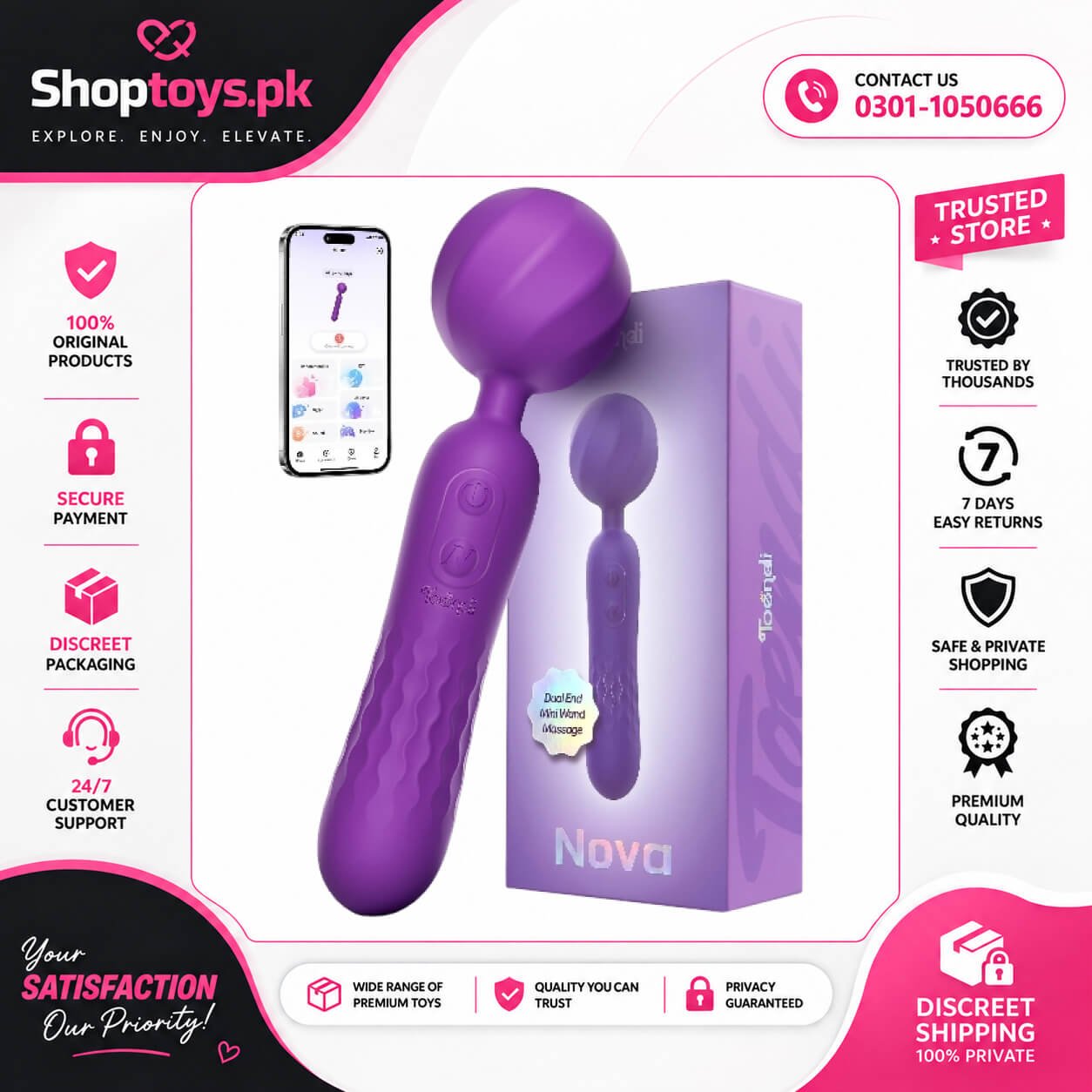 Toendi Dual-Ended Mini Handheld Massager Vibrator in Pakistan