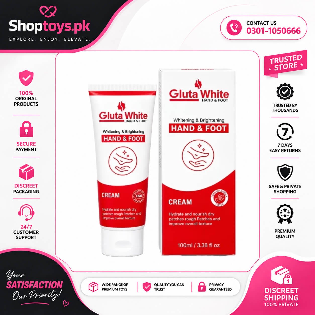 Gluta White Hand & Foot Whitening Cream In Pakistan
