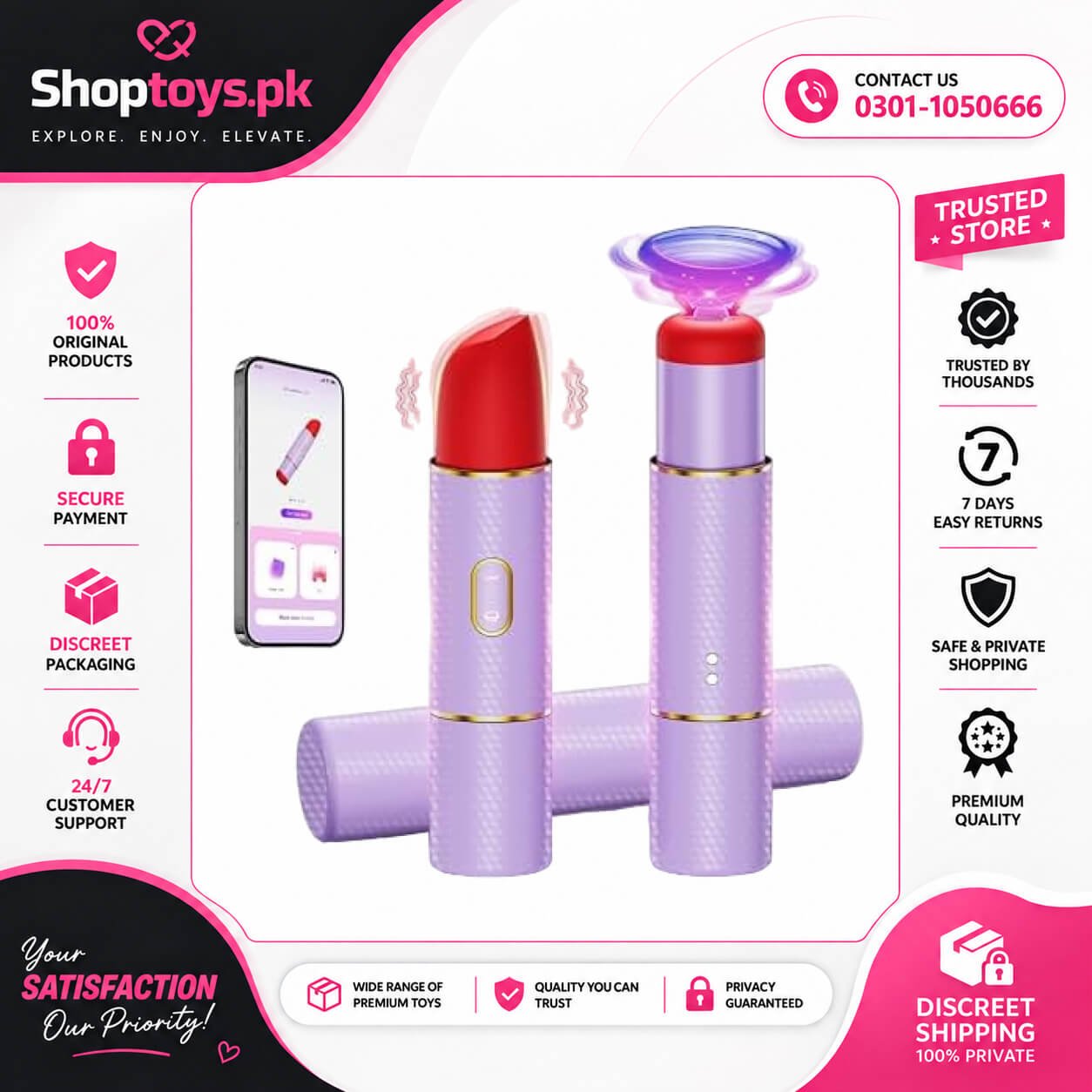 Sucking Bullet Vibrator Adult Sex Toys,2 in1 In Pakistan