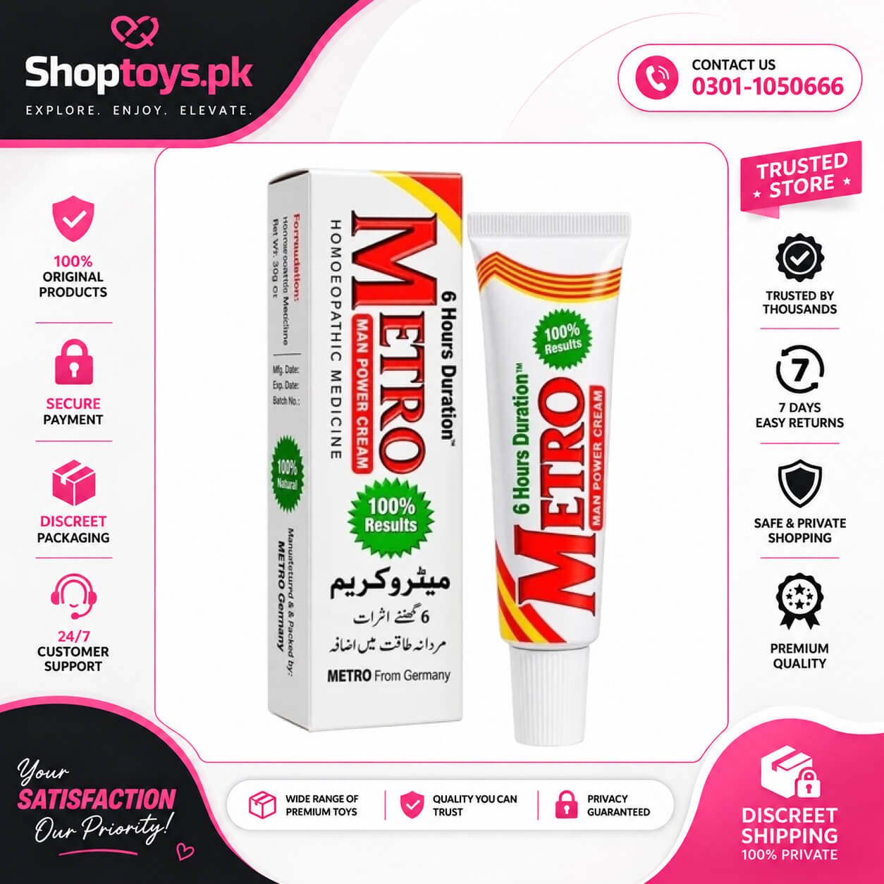 Metro Man Delay Cream Price in Pakistan