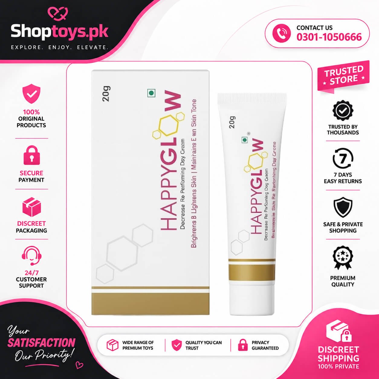 Happyglow Depigmentation Cream 20g In Pakistan