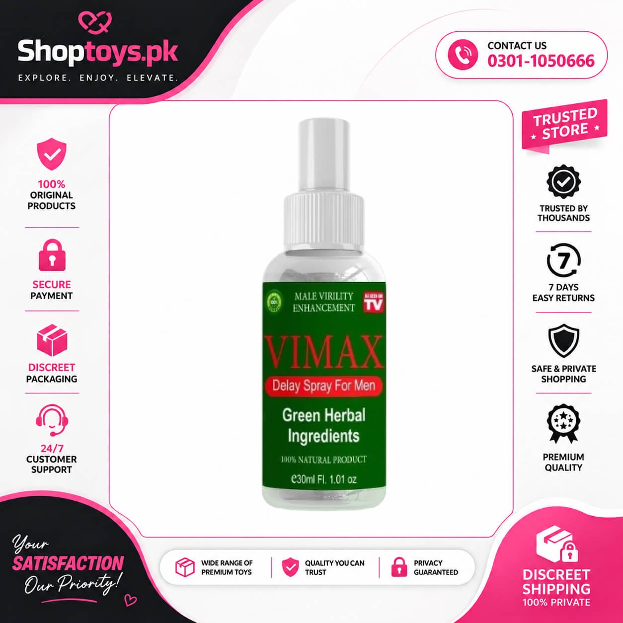 Vimax Green Herbal Ingredients Delay Spray In Pakistan