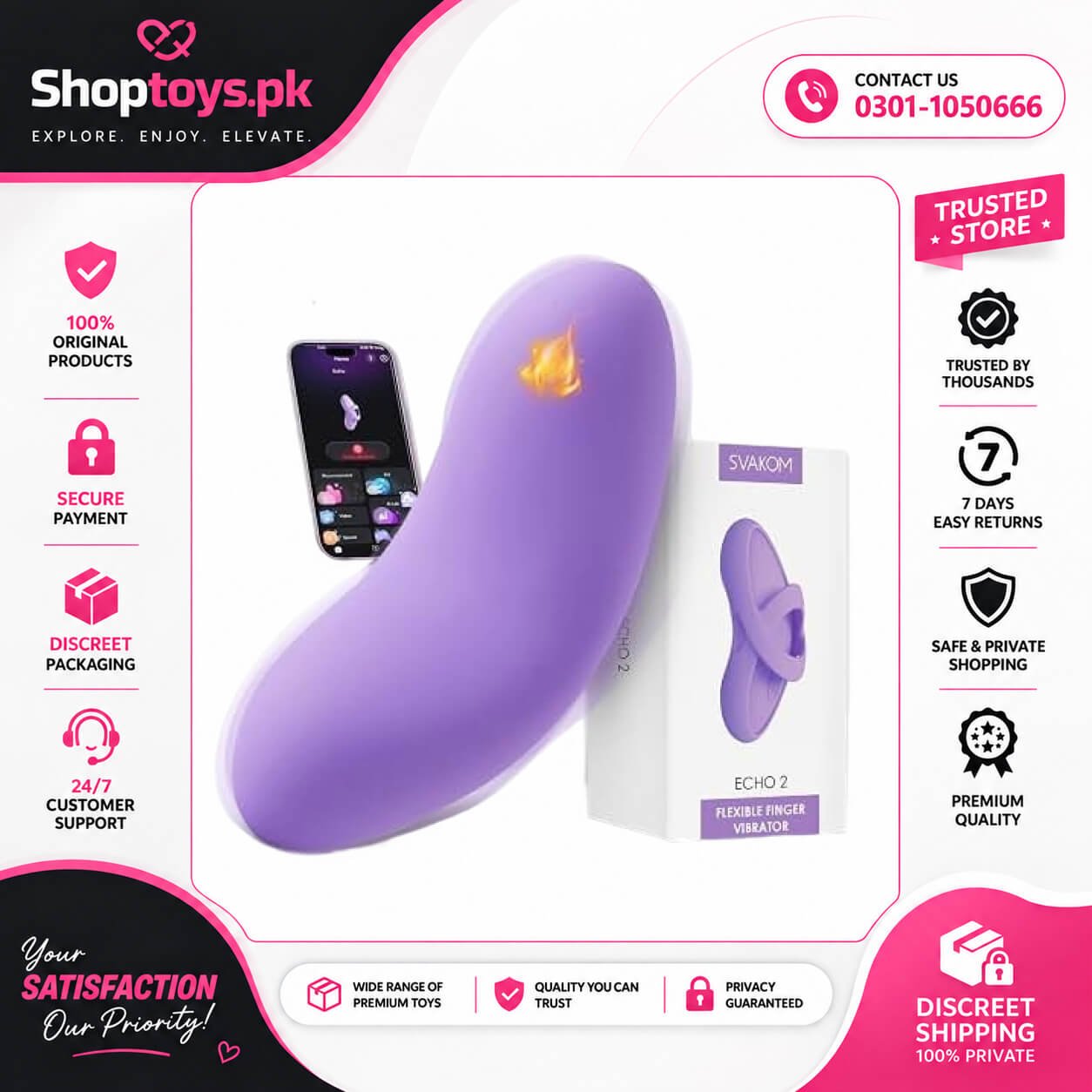 SVAKOM Wearable Vibrator Sex Toys APP Remote Heated Vibrating In Pakistan