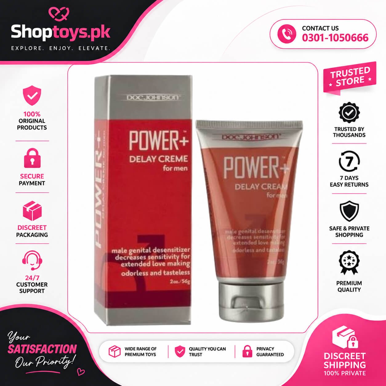 Doc Johnson Power Plus Delay Cream In Pakistan
