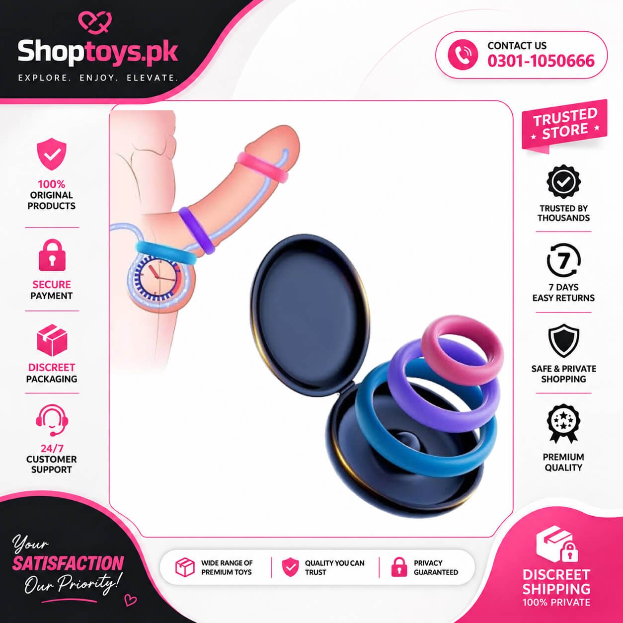 85kg Tension Silicone Cock Ring Set For Men In Pakistan