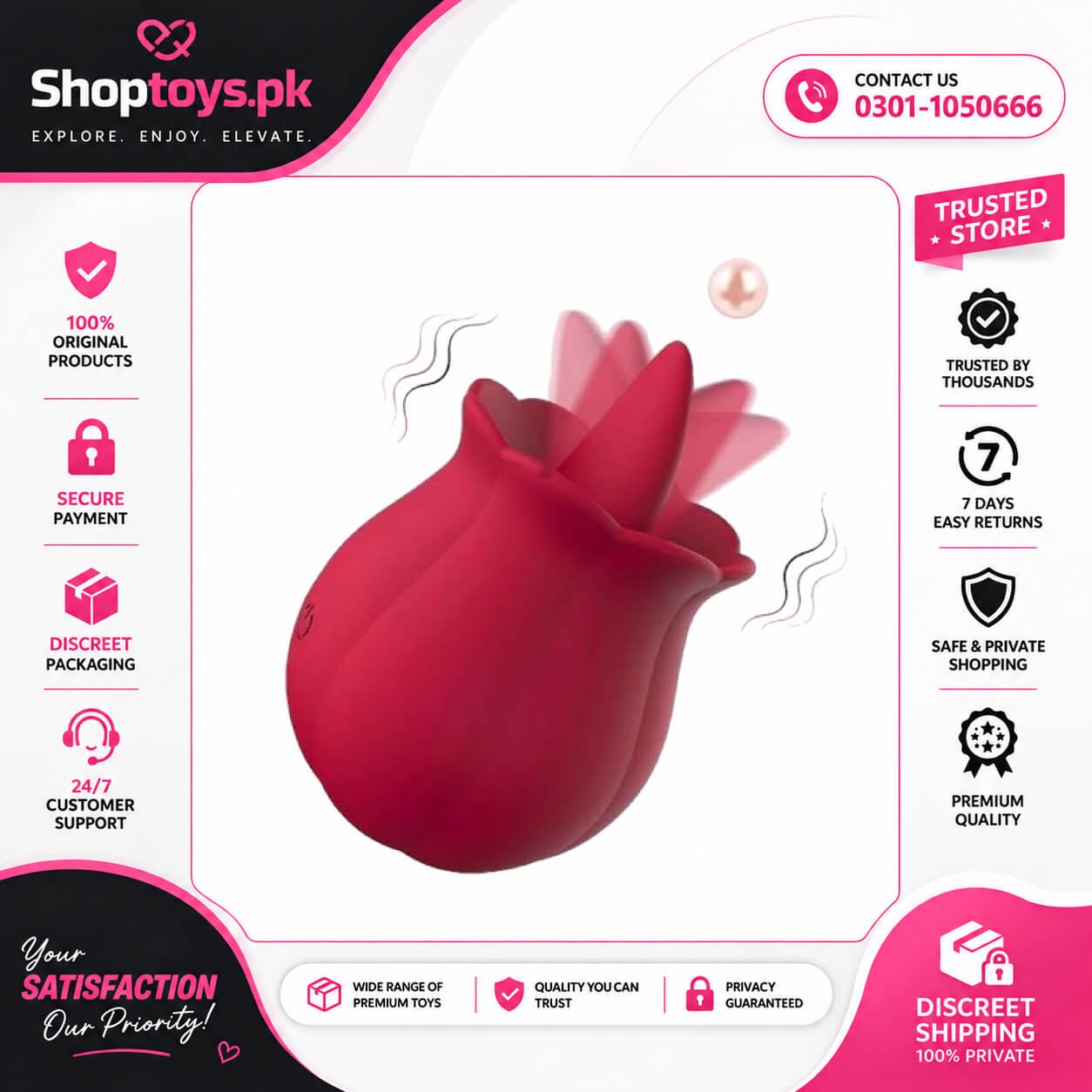 Tongue Clitoral Rose Vibrator, Sex Toys In Pakistan