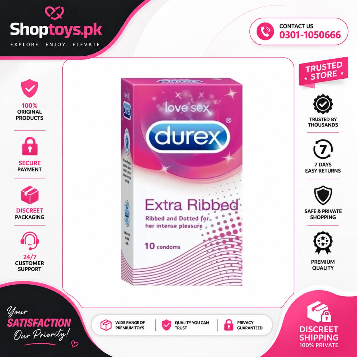 Love Sex Ribbed Condom In Pakistan
