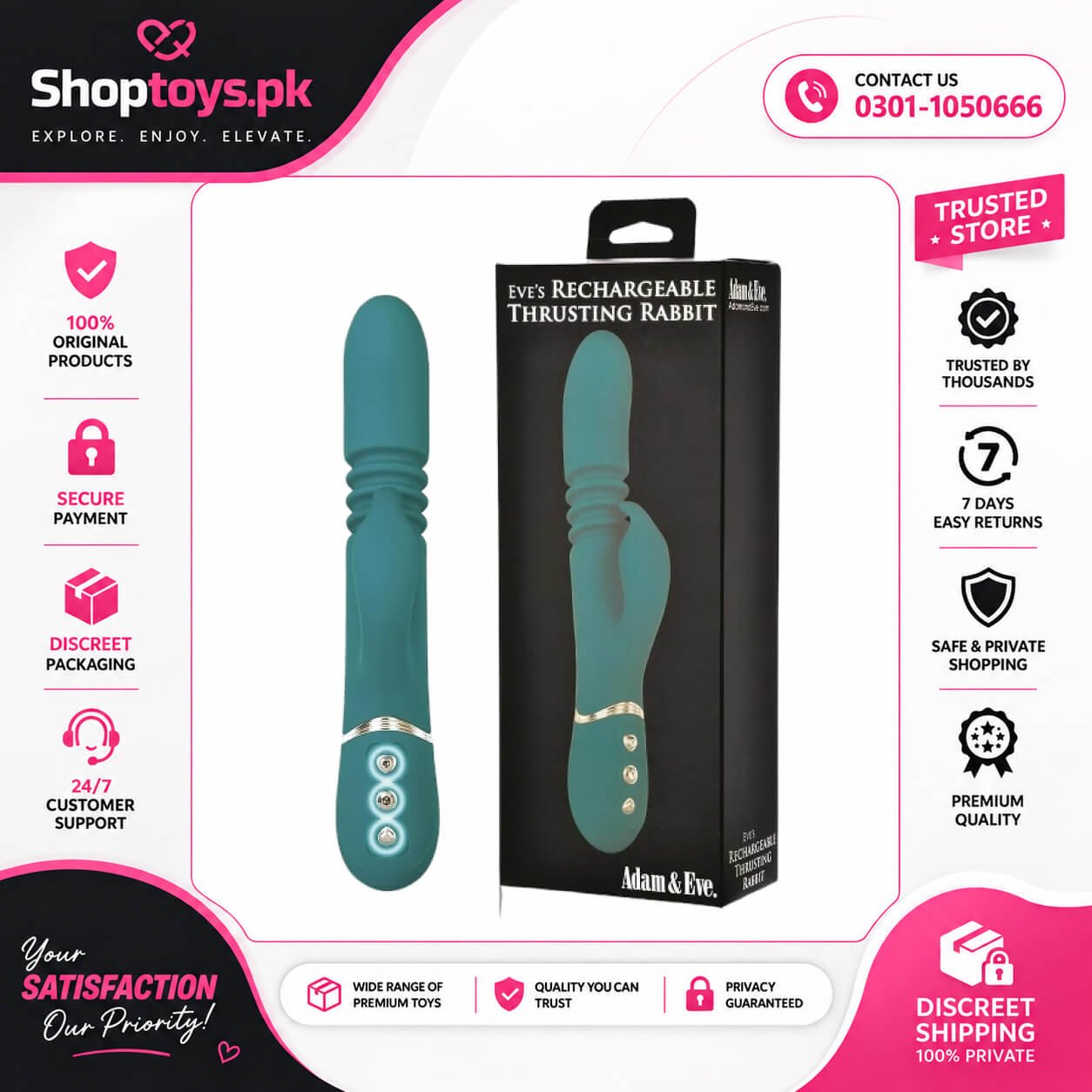 Adam and Eve Thrusting Rabbit, Rechargeable In Pakistan