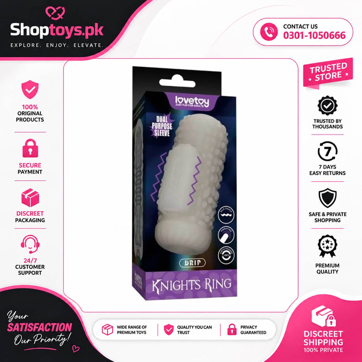 Knights Ring Duo Vibrating Sleeve-spiral In Pakistan