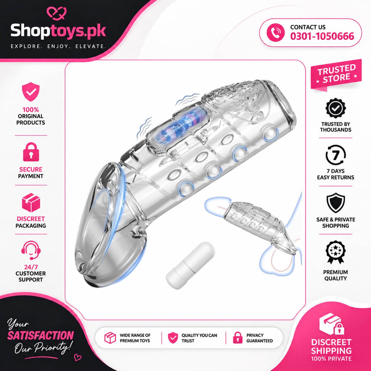 Pramtme Penis Sleeve Vibrating Cock Ring Set In Pakistan