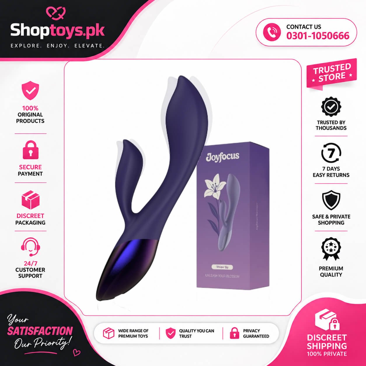 JOYFOCUS Dual Rabbit Vibrator Sex Toy in Pakistan