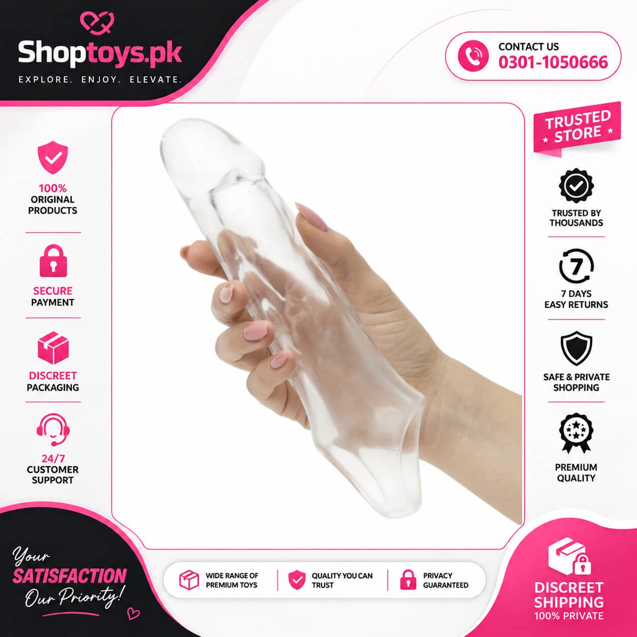 6.5 Inch Lovehoney Mega Thick Penis Sleeve In Pakistan