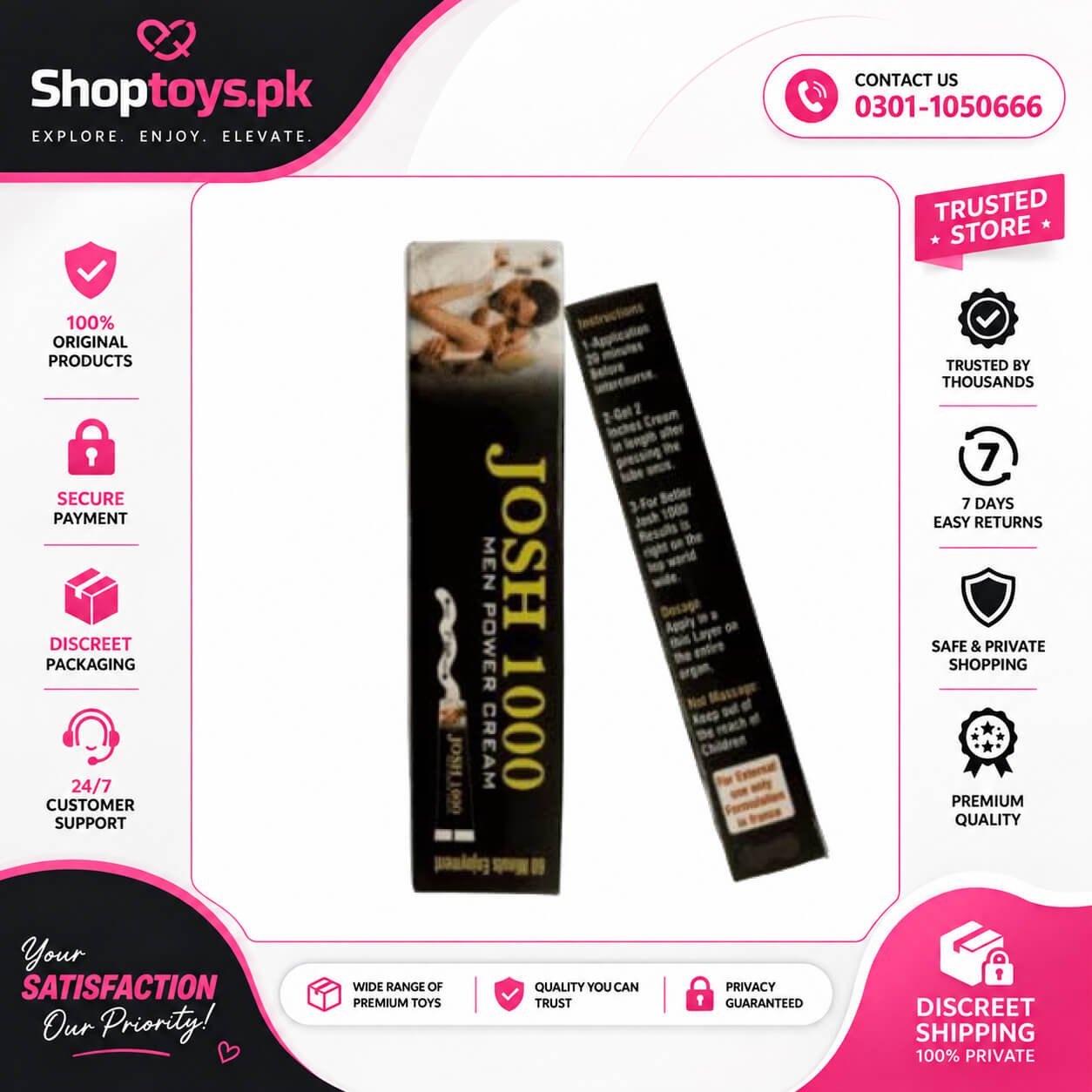 Josh 1000 Delay Cream Price in Pakistan