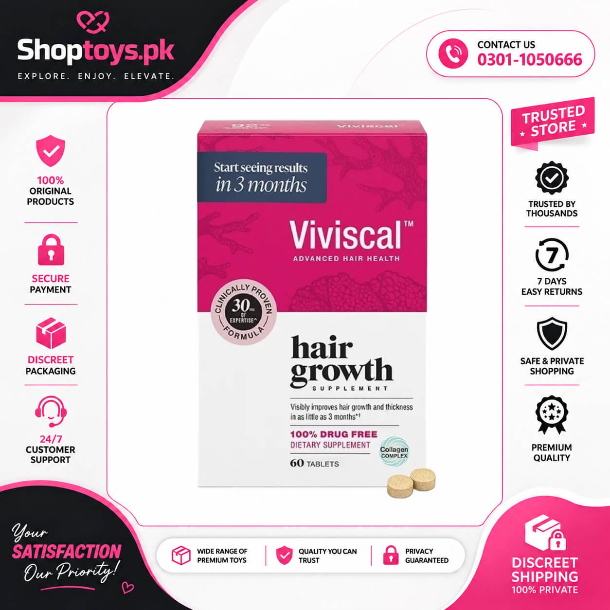 Viviscal Hair Growth Supplements 60 Tablets Price in Pakistan