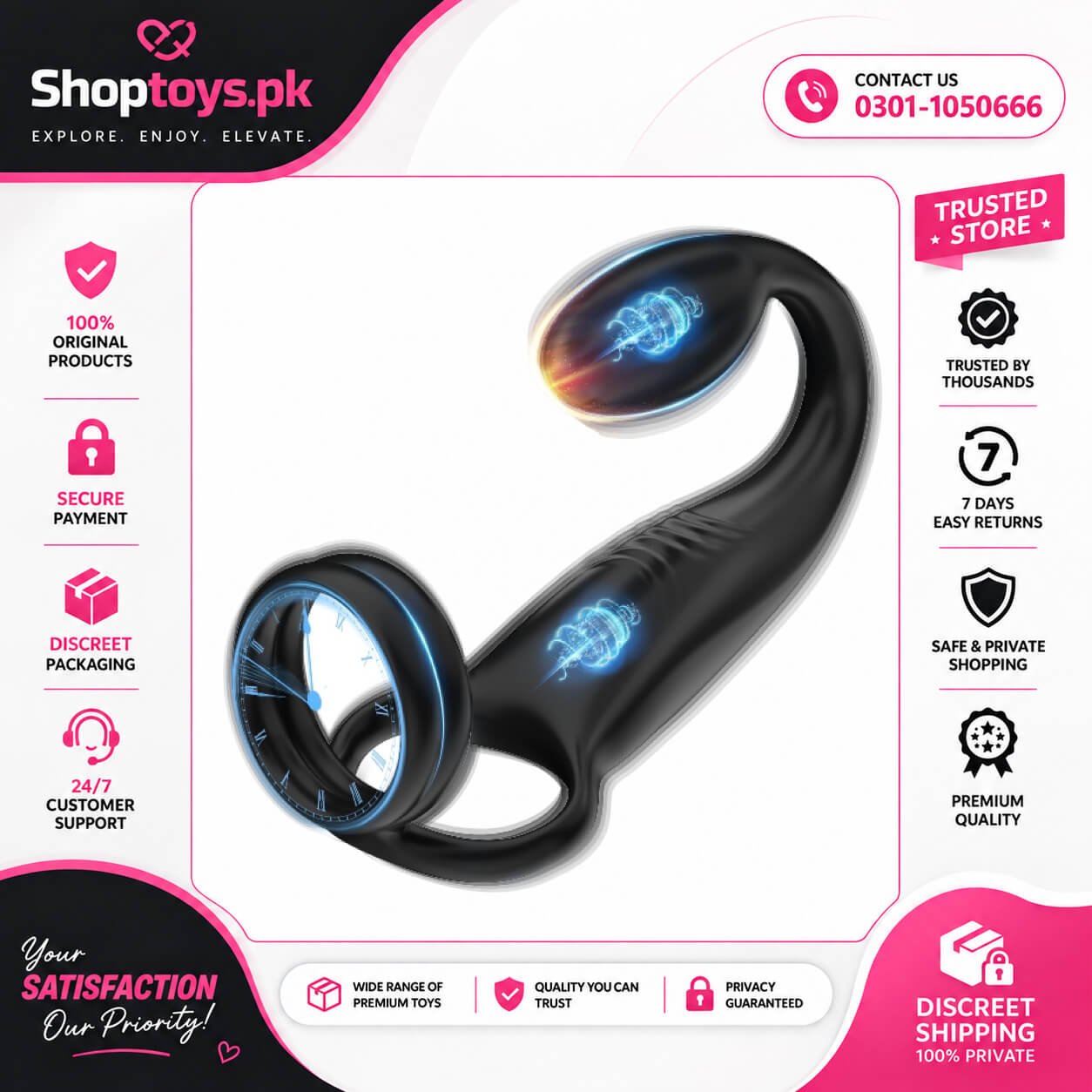 Vibrating Cock Rings Anal Vibrator Mens Anal Sex Toy Prostate Massager In Pakistan