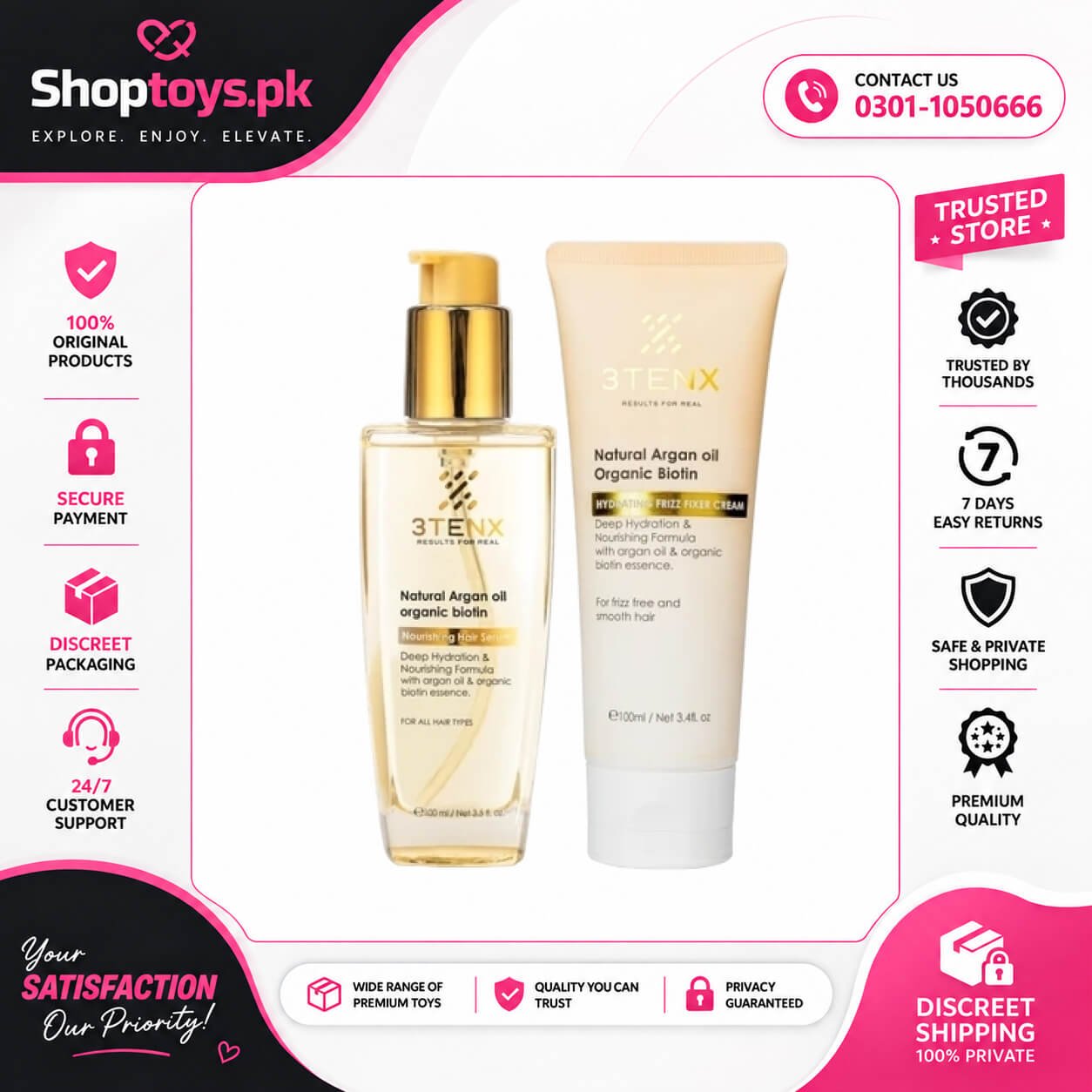 3Tenx Hydrating Frizz Fixer Cream For Frizz Free & Smooth Hair in Pakistan