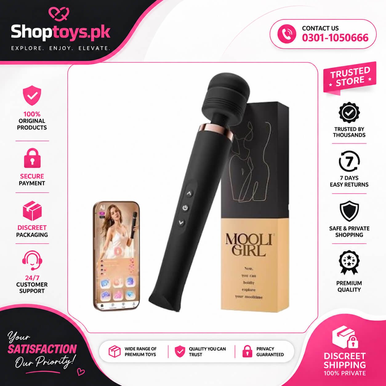 MOOLIGIRL Vibrator Wand Sex Toys Women In Pakistan