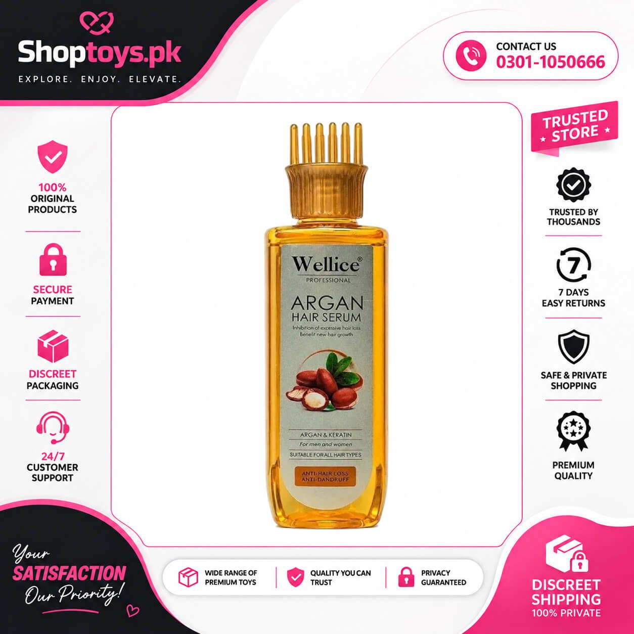 Wellice Argan Hair Serum Hair Restore 200ml Price in Pakistan