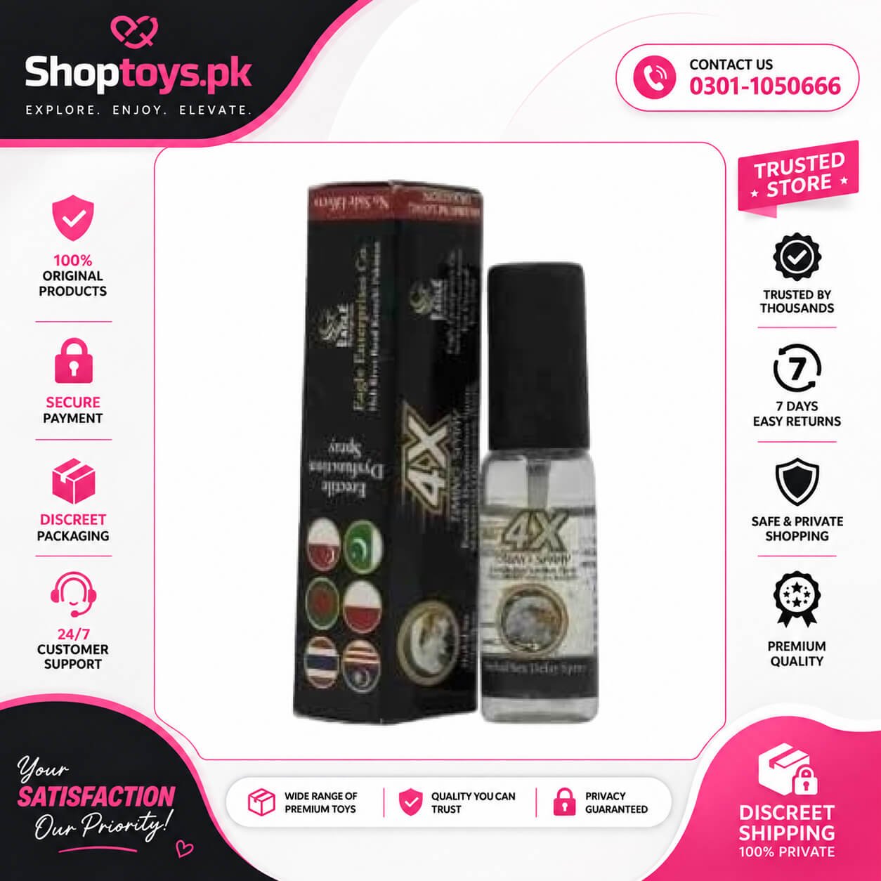 4X Delay Timing Erectile Dysfunction Spray In Pakistan