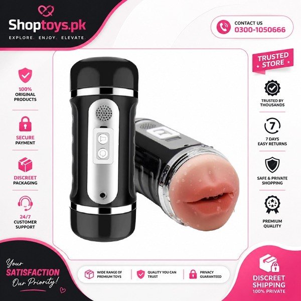 2 In 1 Vibrator Mouth Masturbator Cup