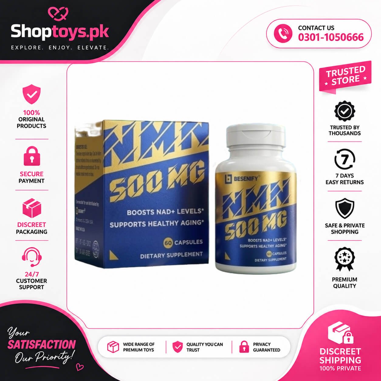 Besenify Pure Nmn 500mg Capsules In Pakistan