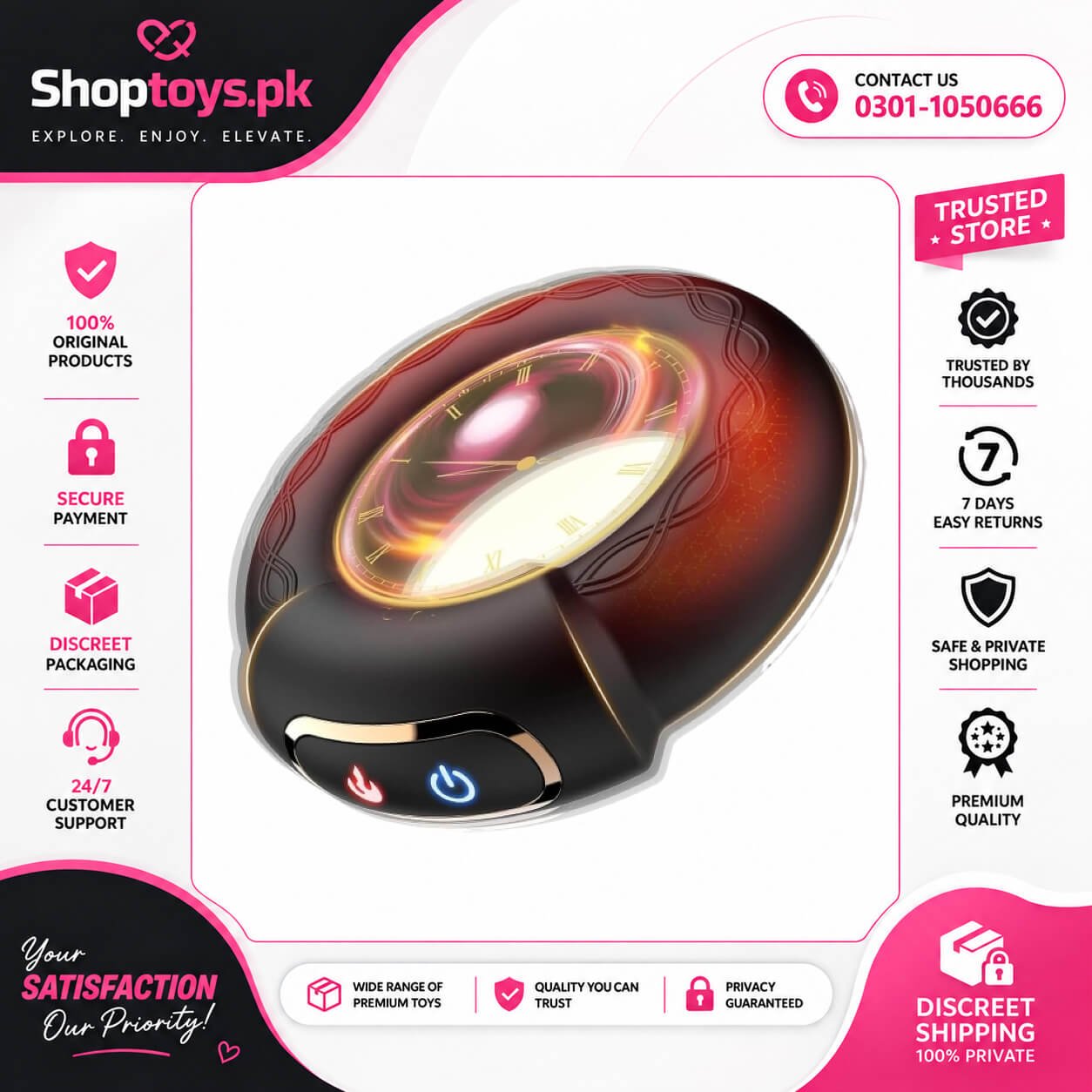 Vibrating Cock Ring, 9 Vibrations With Heating In Pakistan
