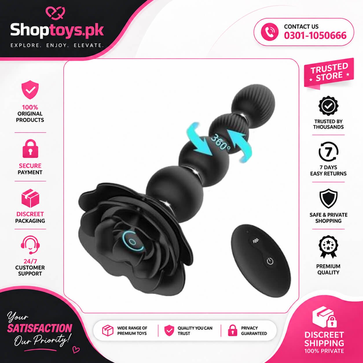 Anal Beads Anal Butt Plug Rotate Twist and Vibrating In Pakistan