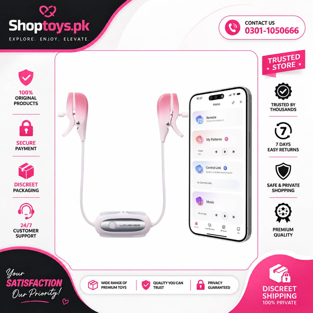 LOVENSE Gemini Vibrating Nipple Clamps In Pakistan