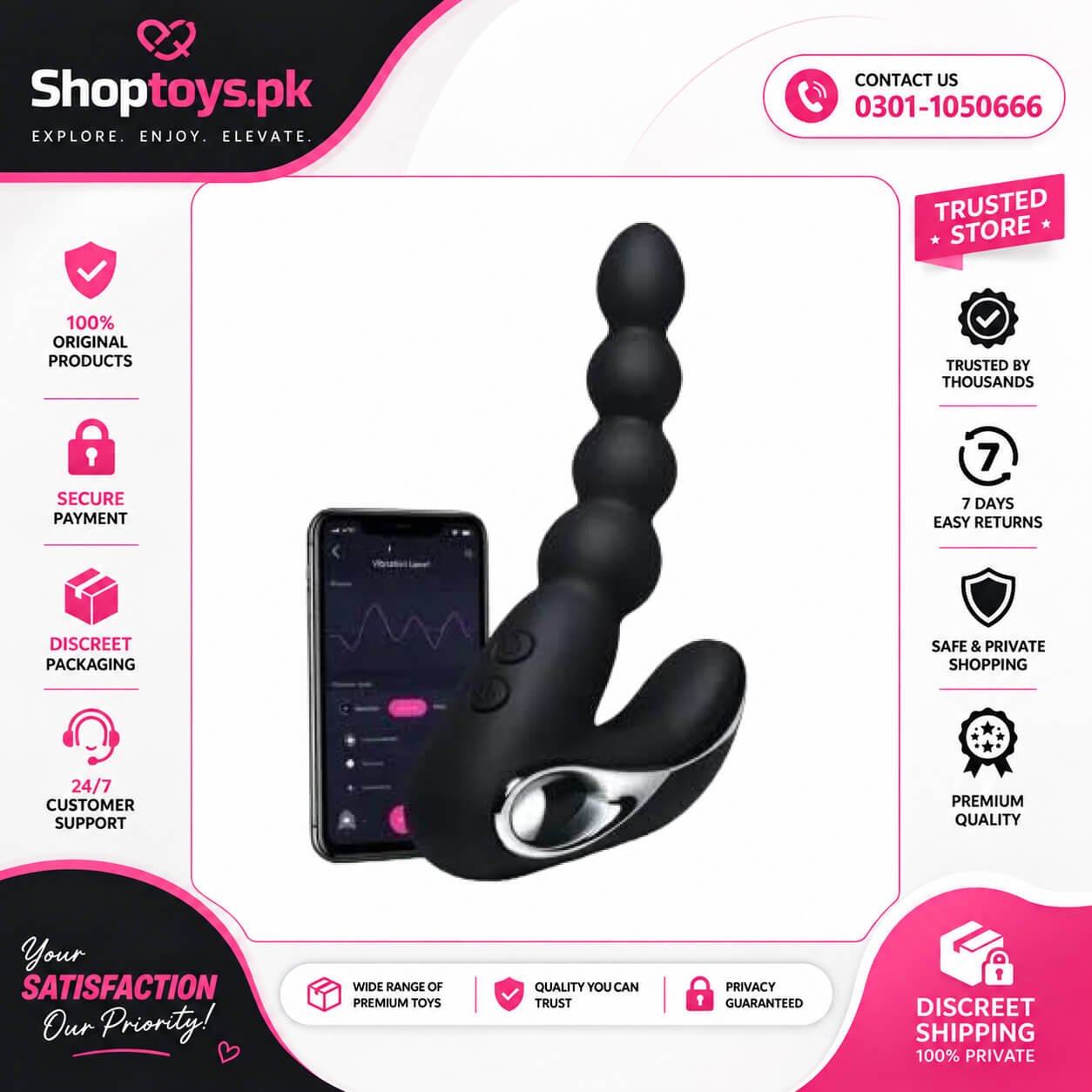 Lovense Ridge Vibrator Anal Beads Dildo in Pakistan