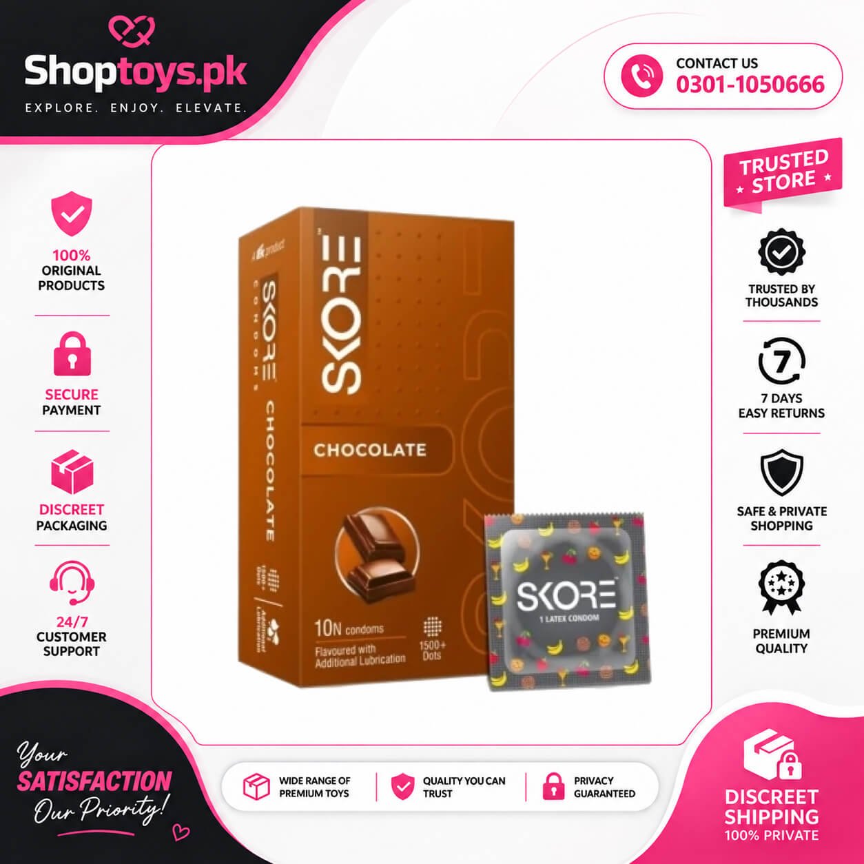 10Condoms Skore Chocolate Flavoured In Pakistan